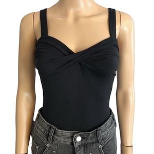 NWT Abercrombie & Fitch Soft Drapey Bodysuit Tank Twist Front